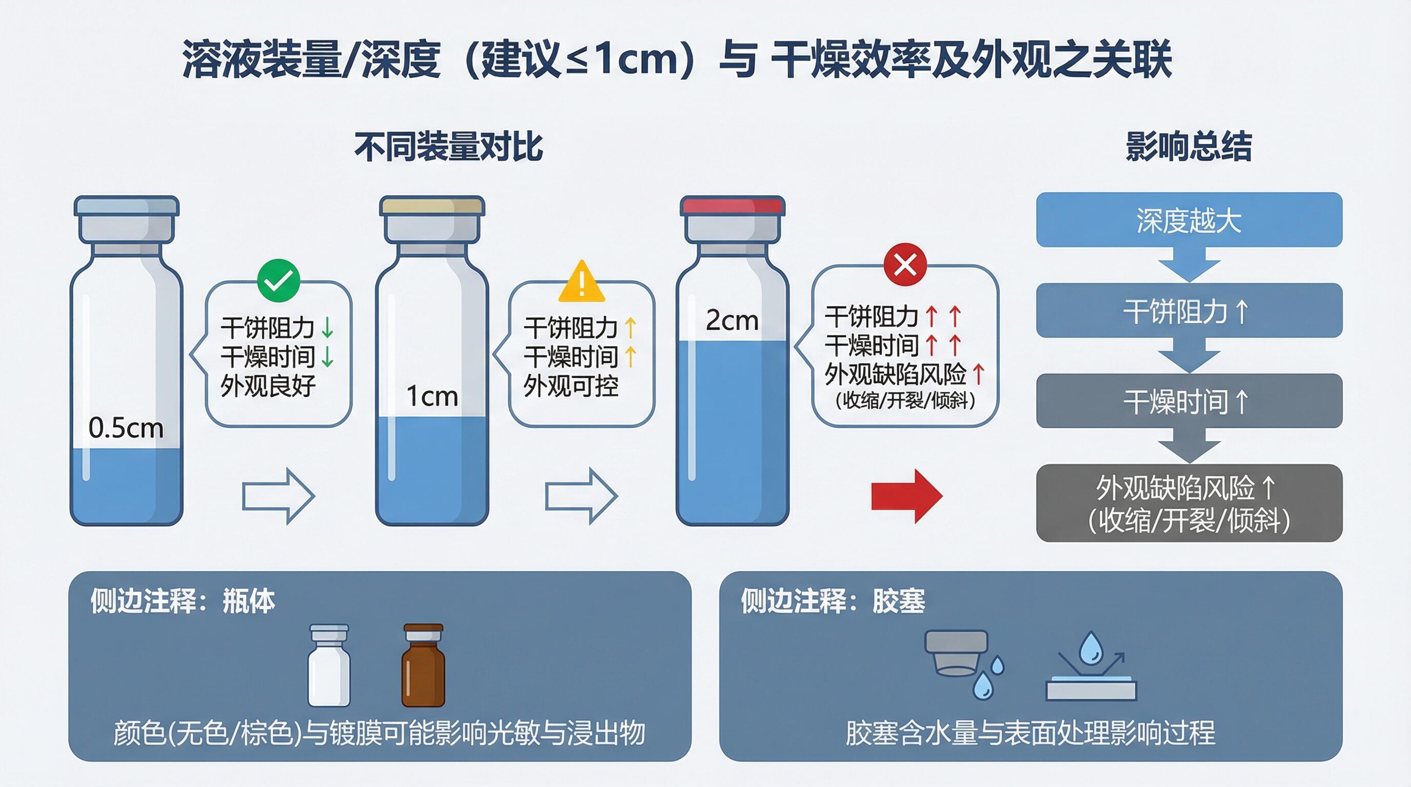 装量深度与干饼外观/效率关系图