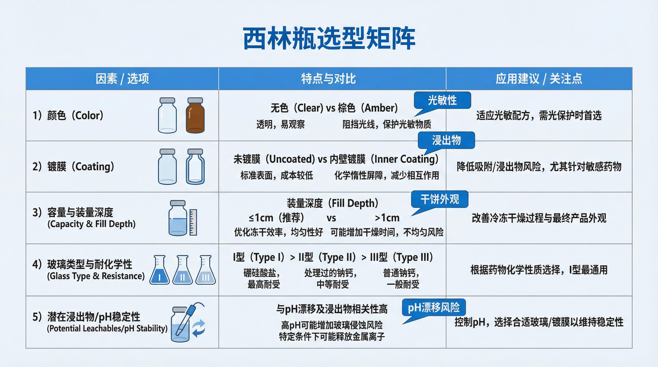 西林瓶选型矩阵